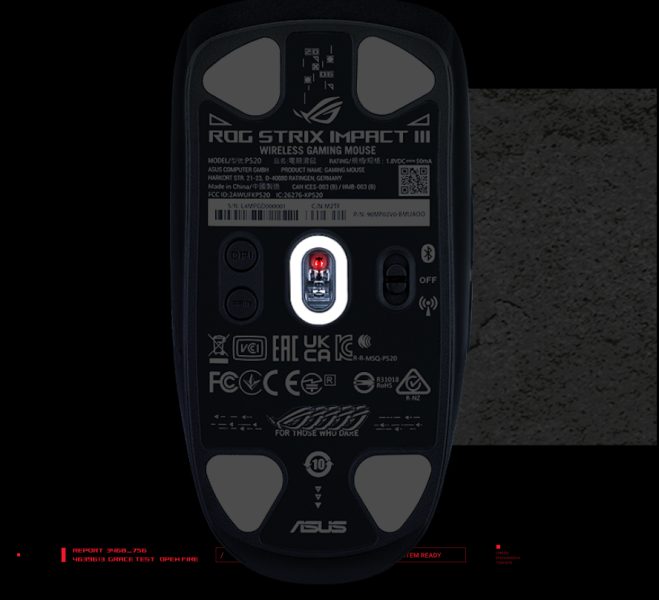ROG Strix Impact III Wireless White Edition ASUS ROG Strix Impact III Wireless Beyaz Mouse h7