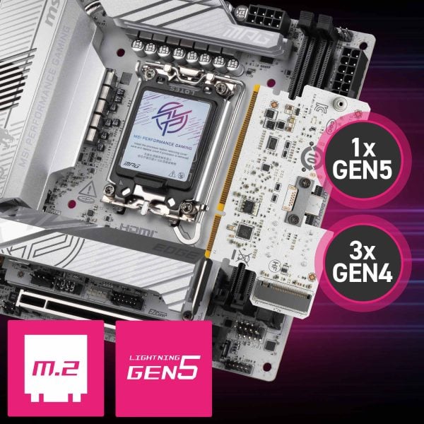 MSI MPG Z890I EDGE TI WIFI Anakart – Güçlendirilmiş PCIe 5.0 x16 Slotu