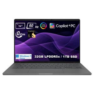 Asus Zenbook 14 Ux3407ra Qd057w Snapdragon X Elite X1e 78 100 32gb Lpddr5x 1tb Ssd 14 Inc Wuxga 60hz 0 2ms Oled W11 Home Laptop Y1