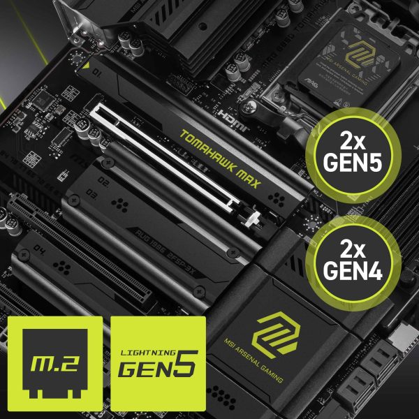 MSI MAG B850 TOMAHAWK MAX WIFI Anakart – Güçlendirilmiş PCIe 5.0 x16 Slotu