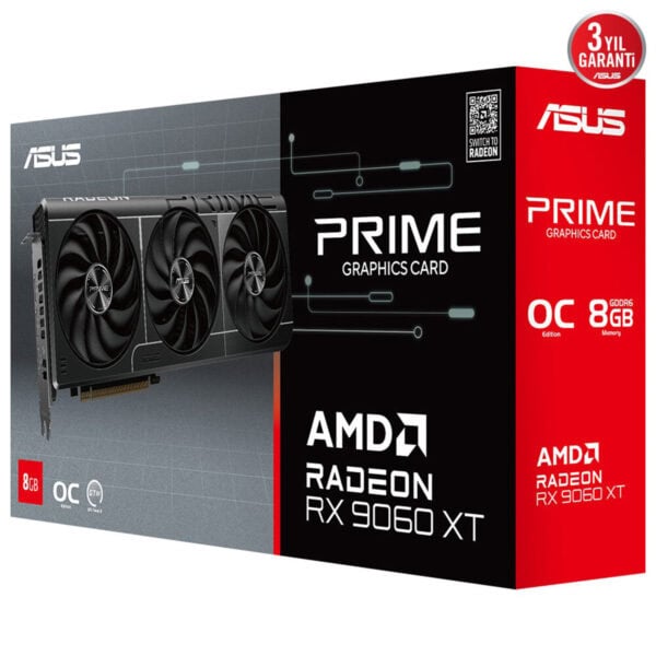 Asus Prime Radeon Rx 9060 Xt Oc 8gb Gddr6 128 Bit Ekran Karti 12