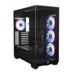 Gelişmiş gaming kasası içi RGB aydınlatmalı fanlar ve yüksek performanslı bileşenler ile donatılmış, şeffaf cam panel ile gösterişli tasarım.
