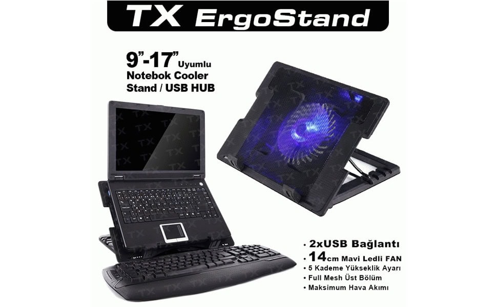 Tx Txacnbergst 20dba Yükseklik Ayarlı Laptop Soğutucu Ve Stand H1