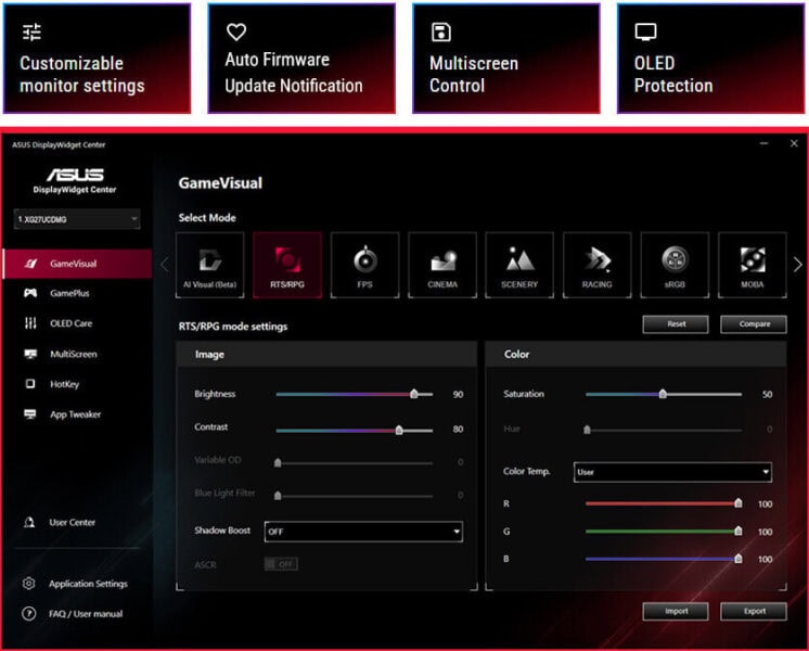 ROG Strix OLED XG27UCDMG ASUS ROG Strix OLED XG27UCDMG Gaming Monitör H26