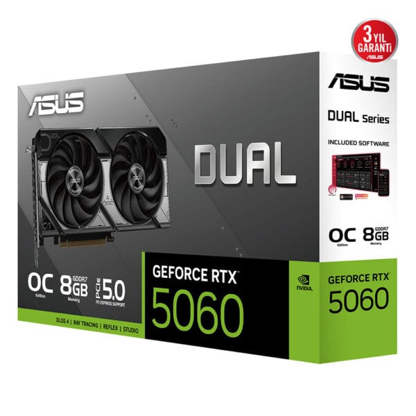 Asus Dual Geforce Rtx 5060 Oc 8gb Gddr7 128 Bit Dlss 4 Ekran Karti Y14