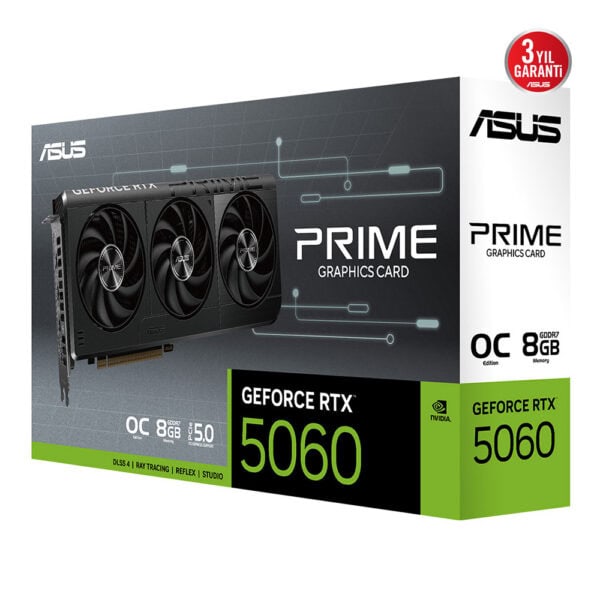 Asus Prime Geforce Rtx 5060 Oc 8gb Gddr7 128 Bit Dlss 4 Ekran Karti Y13