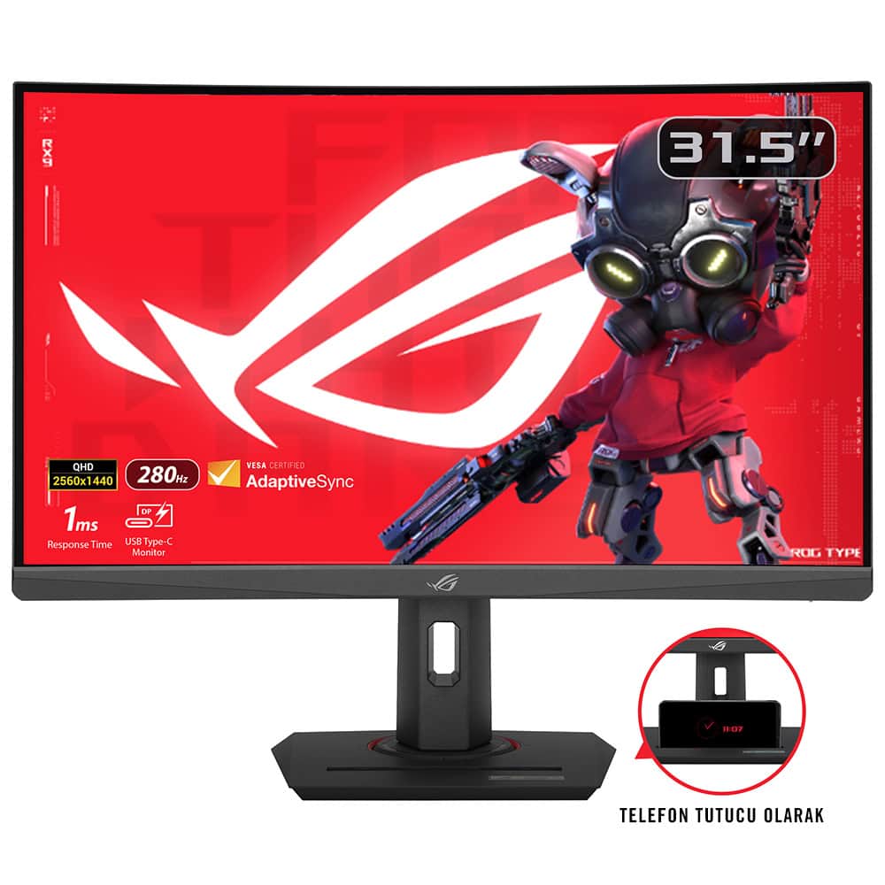 Asus Rog Strix Xg32wcms 31 5 Inc 280hz 1ms 2k Qhd Adaptive Sync Fast Va Kavisli Gaming Monitor 1
