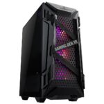 Gelişmiş oyun bilgisayarı kasası, RGB aydınlatmalı fanlar ve hava akışını optimize eden tasarımıyla dikkat çekiyor.