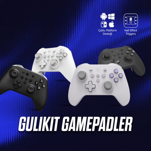 GuliKit KK3 MAX Retro kablosuz gamepadler, çok platform desteği ve hal efekt tetikleyicileri ile oyun deneyimini artırır.
