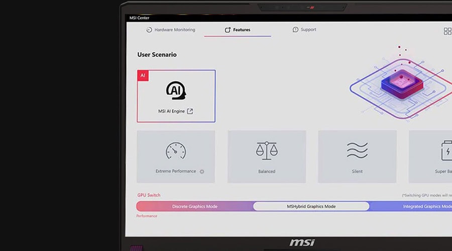 MSI VECTOR 17 HX AI A2XWHG-086TR Gaming Laptop h22