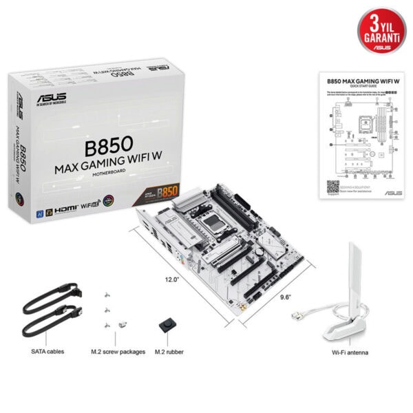 Asus B850 Max Gaming Wifi W 8000mhz Oc Ddr5 Soket Am5 M 2 Hdmi Dp Atx Anakart 11