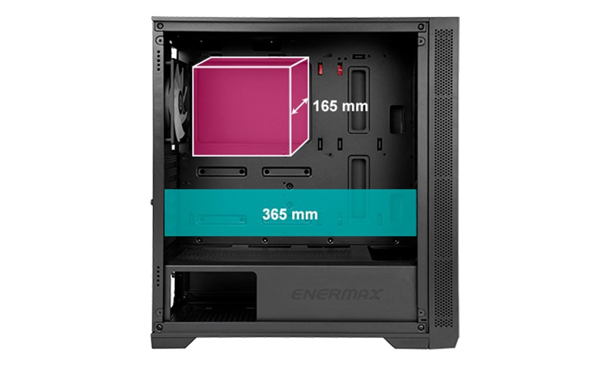 365mm Grafik Kartı ve 165mm Yükseklikli Hava Soğutucu Desteği