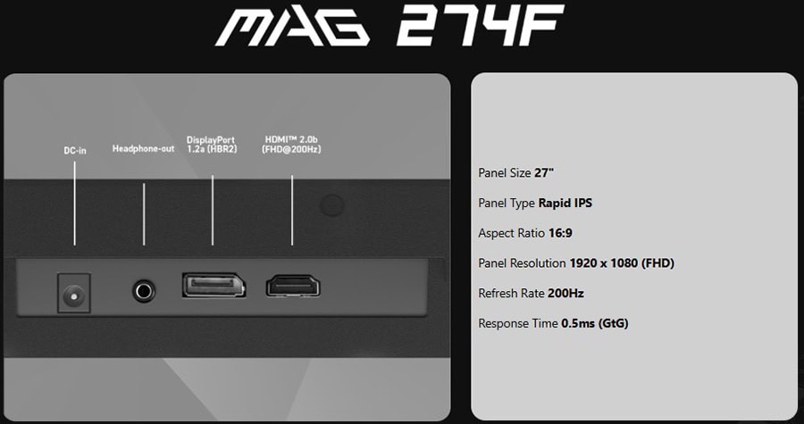 MSI MAG 274F 27 inç 200Hz Gaming Monitör – En Canlı Görüntü, görsel 10