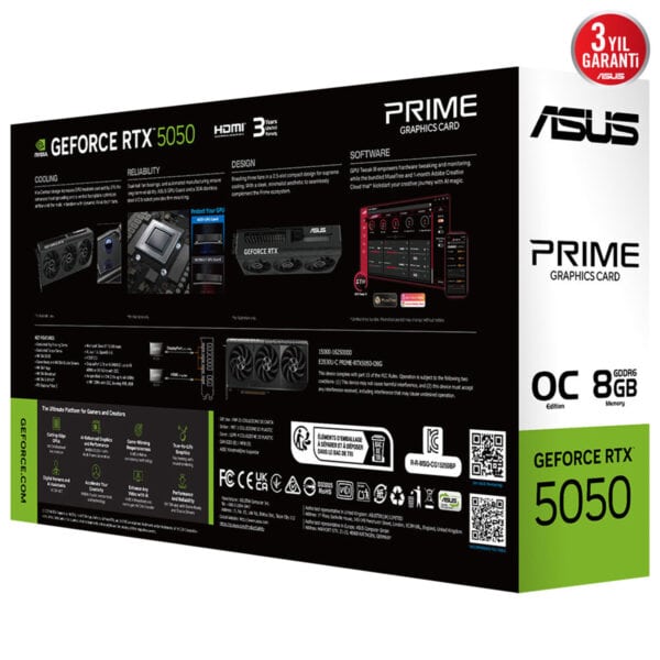 Asus Prime Geforce Rtx 5050 Oc 8gb Gddr6 128 Bit Dlss 4 Ekran Karti 18