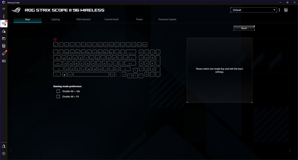 ROG Strix Scope II 96 Wireless ASUS ROG Strix Scope II 96 Beyaz NX Snow Switch Mekanik Gaming Klavye h19
