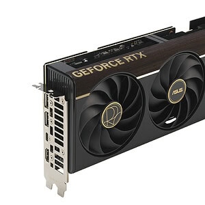 Yüksek performanslı ASUS ProArt GeForce RTX ekran kartı, oyun ve içerik üretimi için güçlü grafik işlemcisi, üç fanlı soğutma sistemi ve şık tasarımıyla dikkat çekiyor.