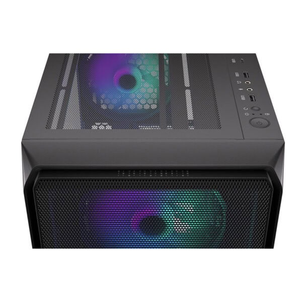 Yüksek performanslı bilgisayar kasası içi RGB aydınlatmalı fan ile görünüm ve soğutma imkanları.