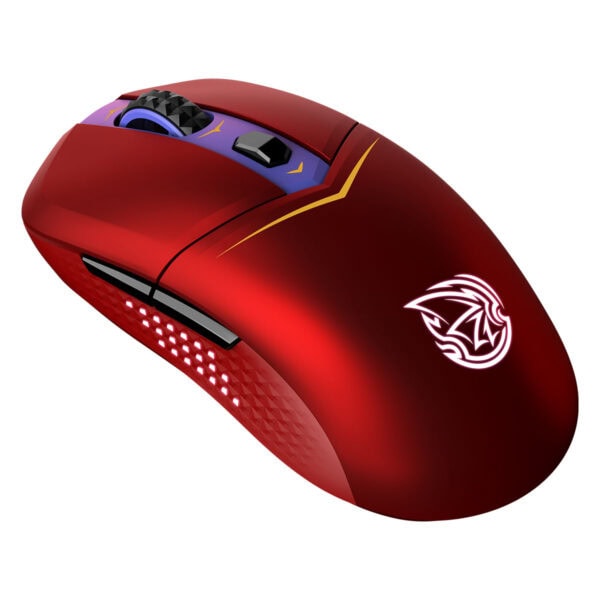 Oyun oynama için tasarlanmış kırmızı kablosuz oyuncu fare, ergonomik tasarım ve hassas tuşlar ile yüksek performans sağlar. Gaming.gen.tr'de en iyi oyun ekipmanları ve oyuncu aksesuarları bulunur.