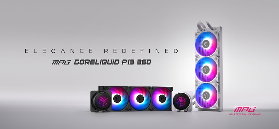 Yüksek performanslı bilgisayar soğutma fanları ve oyuncu donanımları, RGB ışıklandırmalı MRG CoreLiquid P13 360 soğutucu sistemleri, oyun ve bilgisayar bileşenleri için ideal.