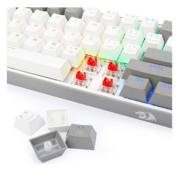 Redragon K617 Fizz 60 Red Switch Rgb Hotswap Turkce Beyaz Gri Mekanik Gaming Klavye 5