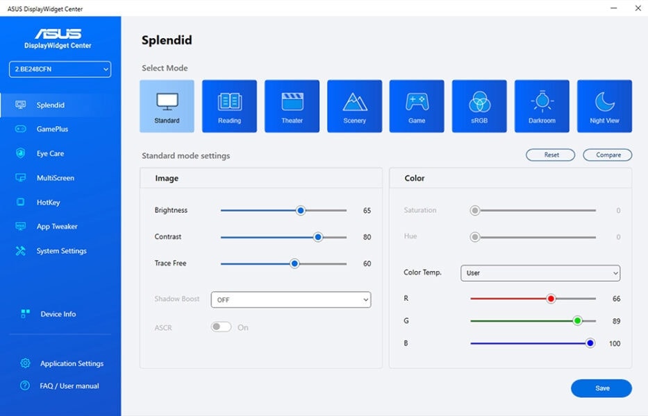 ASUS Ekran Koruyucu Ayarları, oyun ve multimedya modu seçenekleri ile yüksek kaliteli ekran aydınlatması sağlar. Renk, kontrast ve parlaklık ayarlarıyla optimize edilmiş görseller sunar.