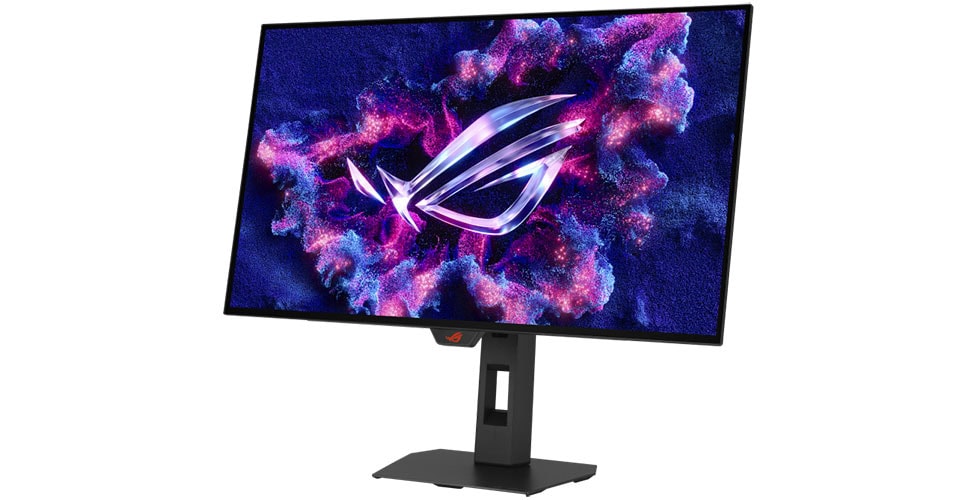 Yüksek çözünürlüklü oyun monitörü, ASUS ROG logo, profesyonel gamerlar ve oyun tutkunları için optimize edilmiş, hızlı yenileme ve düşük gecikme özellikleriyle mükemmel performans sağlar.