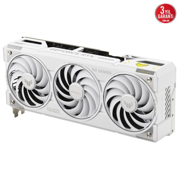 Güçlü ve yüksek performanslı Asus NVIDIA GeForce RTX grafik kartı, beyaz tasarımı ve gelişmiş soğutma sistemiyle yüksek grafik kalitesi ve oyun deneyimi sağlar.