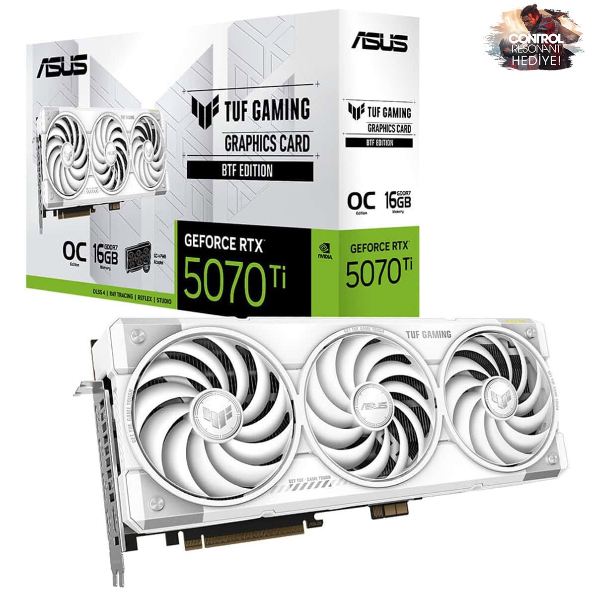 Asus Tuf Gaming Geforce Rtx 5070 Ti 16gb Gddr7 Btf White Oc Edition 256 Bit Dlss 4 Ekran Kartı Control Resonant Hediyeli 1