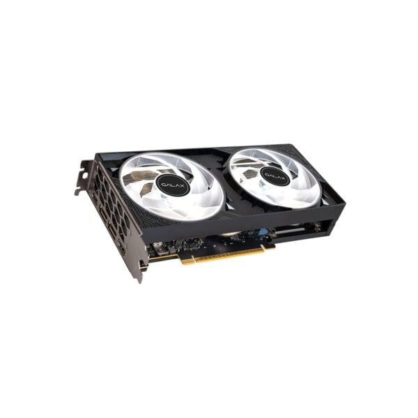 Yüksek performanslı GALAX ekran kartı, ikili soğutucu fan sistemi ve modern tasarımıyla gaming ve grafik işlemleri için ideal. Gaming gen.tr sitesi için detaylı ürün görüntüsü.