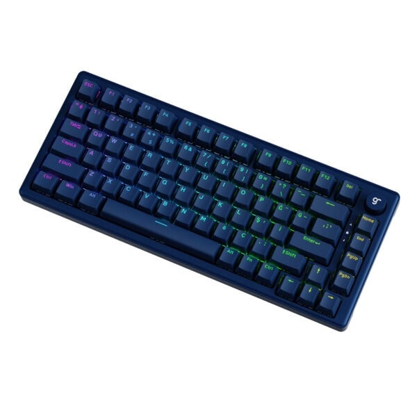 Renkli oyuncu klavyesi, RGB aydınlatmalı bilgisayar klavyesi, kompakt ve ergonomik gaming klavye, masaüstü ve oyun odası kullanımı için ideal.