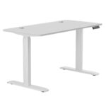 Ofis ergonomik sandalye masa, beyaz renk, ayarlanabilir yükseklik ve modern tasarım, uzun saatler çalışma için mükemmel.