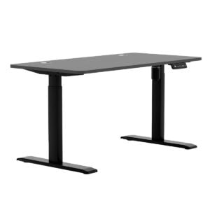 Ofis ergonomik siyah çalışma masası, ayarlanabilir yükseklik özellikleriyle profesyonel ve oyunsal kullanım için ideal, modern tasarıma sahip.