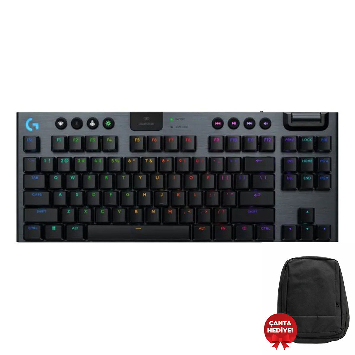 Logitech G915 X Lightspeed Tkl Gl Clicky Blue Switch Rgb Kablosuz İngilizce Mekanik Gaming Klavye (920 012757) 1
