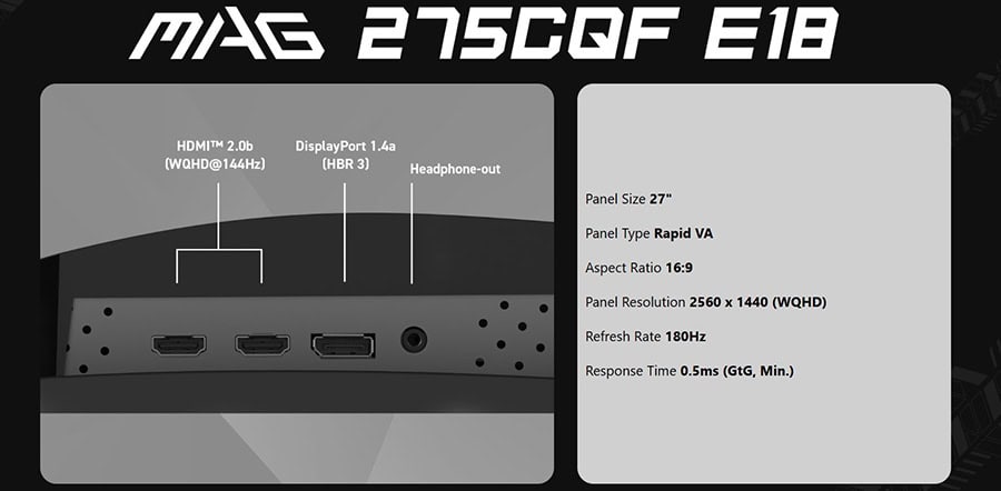 MSI MAG 275CQF E18 Gaming Monitör – En Canlı Görüntü, görsel 11