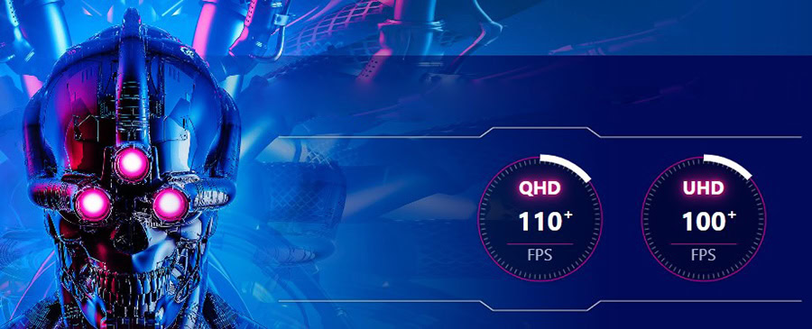 Yüksek kaliteli bilgisayar oyunu grafik arka planı, robot kafası ve oyun performansı göstergeleri, gaming ve grafik teknolojileri, en iyi FPS ve görüntü kalitesi, gaming.gen.tr.