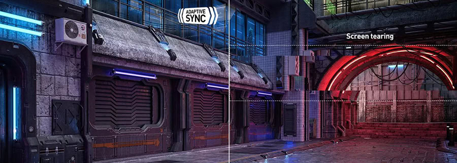 Yüksek teknolojili metropol ortamında ekran yırtılması ve uyarlanabilir senkronizasyon teknolojisi, oyun içi görsellerin kalitesini artırır.