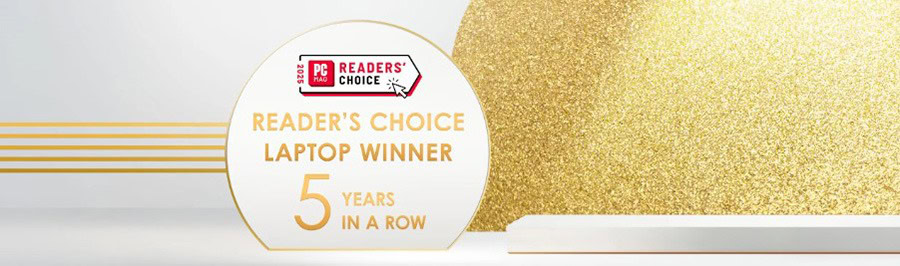 Yazarların Seçimi ve PC Magazine ödüllü dizüstü bilgisayar kazananı, 5 yıl üst üste en iyi dizüstü bilgisayar ödülü, oyuncu ve çalışma dizüstüleri, premium tasarım ve performans, en iyi gezici bilgisayar.
