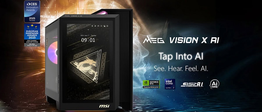 NVIDIA GeForce RTX, Intel Core i7, ve AI teknolojileri içeren MSI MEG Vision X AI oyun ve performans bilgisayarı. Üst seviyede grafik ve yapay zekâ özellikleriyle oyun deneyimini yeni boyuta taşıyın.