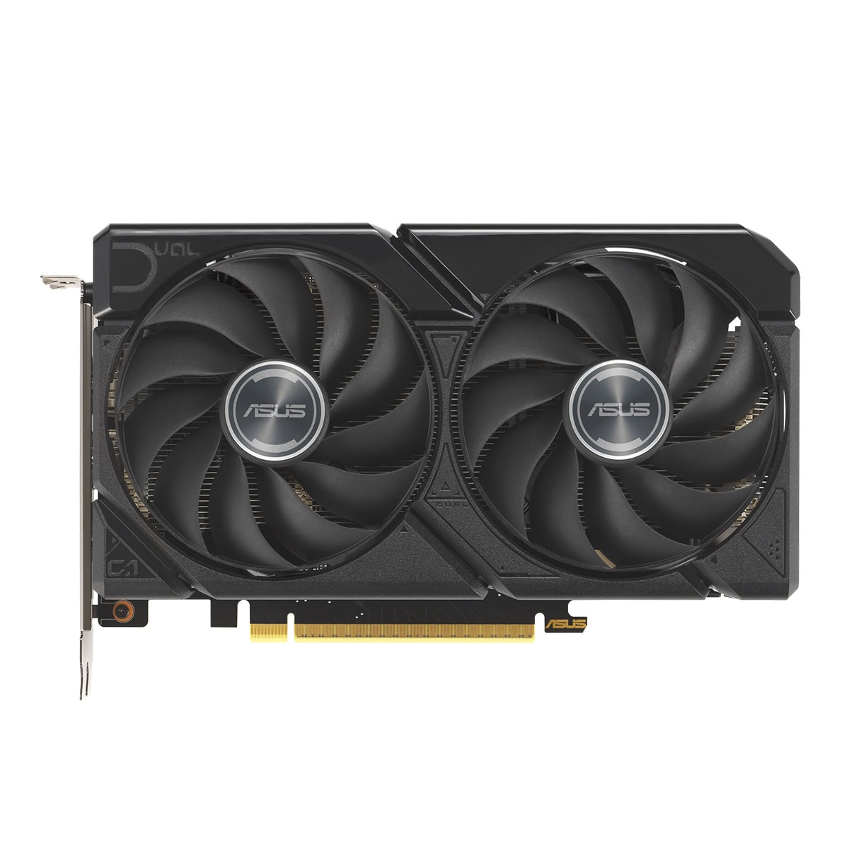 Görüntüde ASUS markalı yüksek performanslı ekran kartı, iki fanlı soğutma sistemiyle gaming ve profesyonel kullanımlar için ideal. Modern tasarımı ve soğutucu teknolojisiyle oyun deneyimini artırır.
