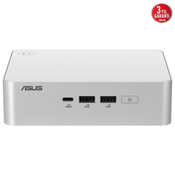 Yüksek çözünürlüklü, beyaz ASUS mini bilgisayar, USB-C ve USB-A girişleri ile gelişmiş bağlantı özellikleri sunar. Hafif ve modern tasarımıyla masaüstü ve taşınabilir kullanım için idealdir.