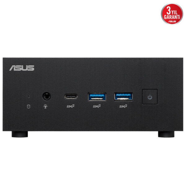 Yüksek kaliteli Asus Desk Mini PC girişleri, USB, HDMI ve ses jakları ile oyun ve ofis kullanımı için ideal.