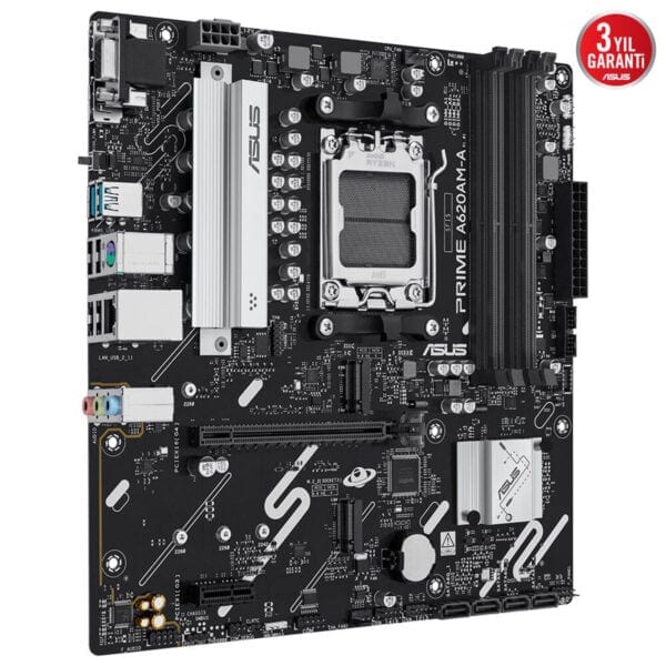 ASUS Prime A620AM-A anakart, DDR4 RAM, AMD Ryzen işlemci uyumlu, yüksek performans ve dayanıklılık, PC oyun ve yüksek işlem gücü için ideal.