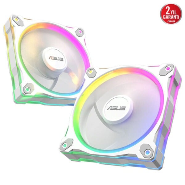Renkli RGB aydınlatmalı ASUS bilgisayar kasa fanları, yüksek performans ve estetik tasarım ile oyun ve PC modifiye tutkunları için ideal.