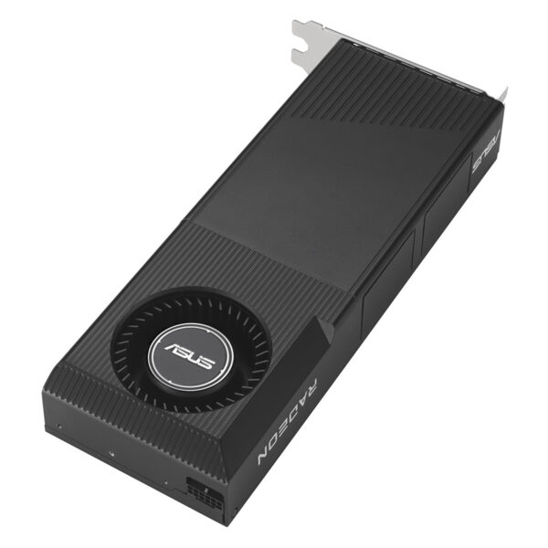 ASUS Turbo Radeon AI Pro R9700 blower fan ve 16-pin güç konnektörü