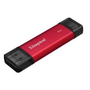 Yüksek kapasiteli kırmızı Kingstone USB bellek, taşınabilir ve dayanıklı veri depolama çözümü.