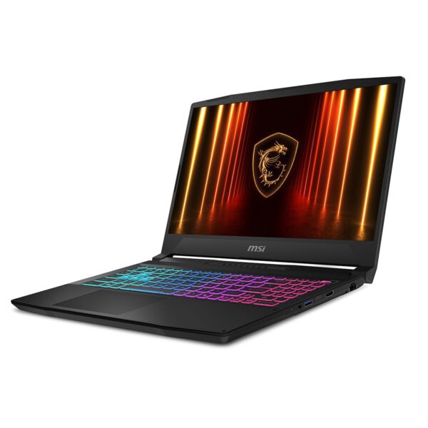 Yüksek performanslı MSI oyun dizüstü bilgisayarı, renkli RGB klavye ve güçlü ekran kartı ile öne çıkar. Oyunseverler için tasarlanmış profesyonel ve şık dizüstü bilgisayar modeli.