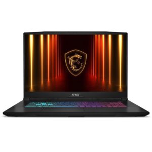 Yüksek performanslı MSI gaming laptopu, RGB klavye ve gelişmiş ekran özelliği ile oyun tutkunları için ideal, şık tasarım ve yüksek çözünürlük sunar.
