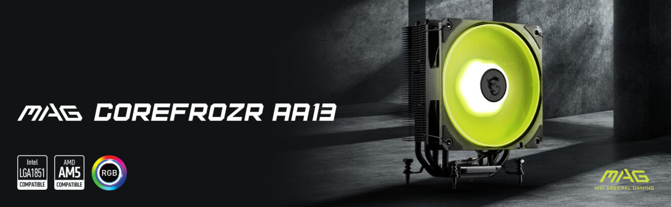MSI MAG COREFROZR AA13 ARGB Hava Soğutucu – Yüksek performanslı MAG CoreFroz AA13 işlemci soğutucu