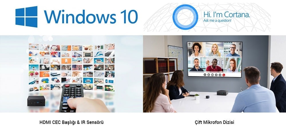 Belirtilmemiş. 2 ekranlı toplantı odası, video konferans ve multimedya teknolojisi, Windows 10 uyumlu, yüksek çözünürlüklü görüntü ve ses sistemi, ofis ve kurumsal kullanım için ideal.