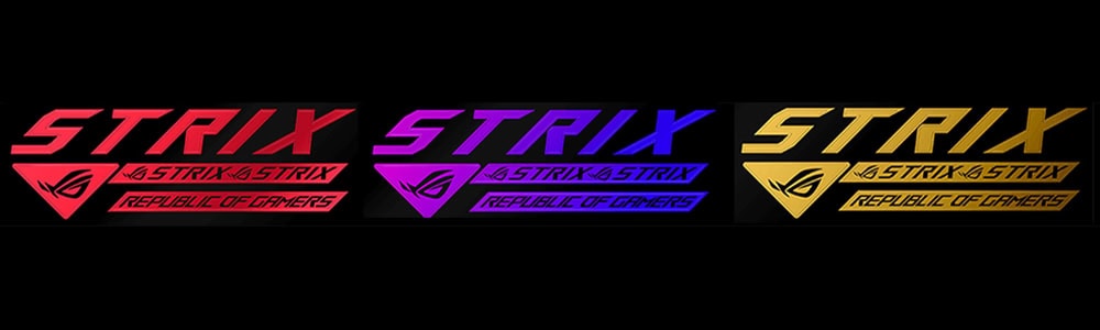 ROG STRIX 1000W Platinum ŞTRIX ASUS ROG Strix Republic of Gamers logo renkli tasarım.